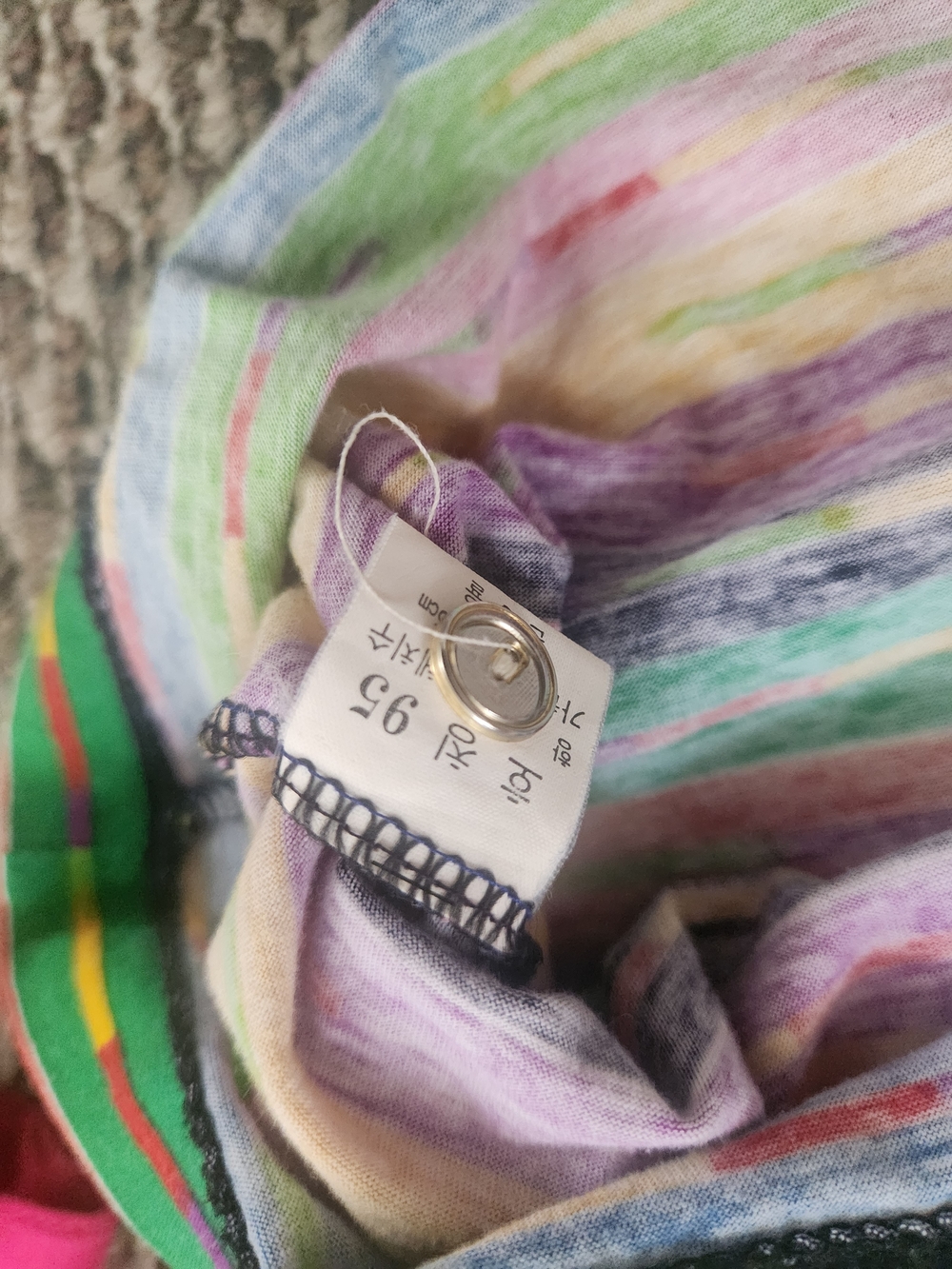 Colorful Striped Polo Top with Pink Trim - Picture 8 of 12